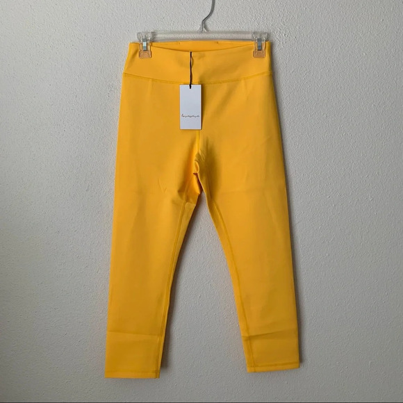 Revolve lovewave leggings size medium yellow high rise crop leggings - Picture 1 of 4